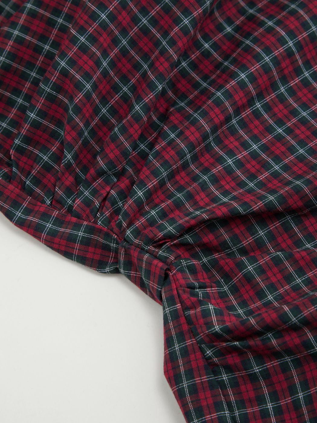 100% Baumwoll-Tartan-Split-Rouch-Shirt Kurve & Plus