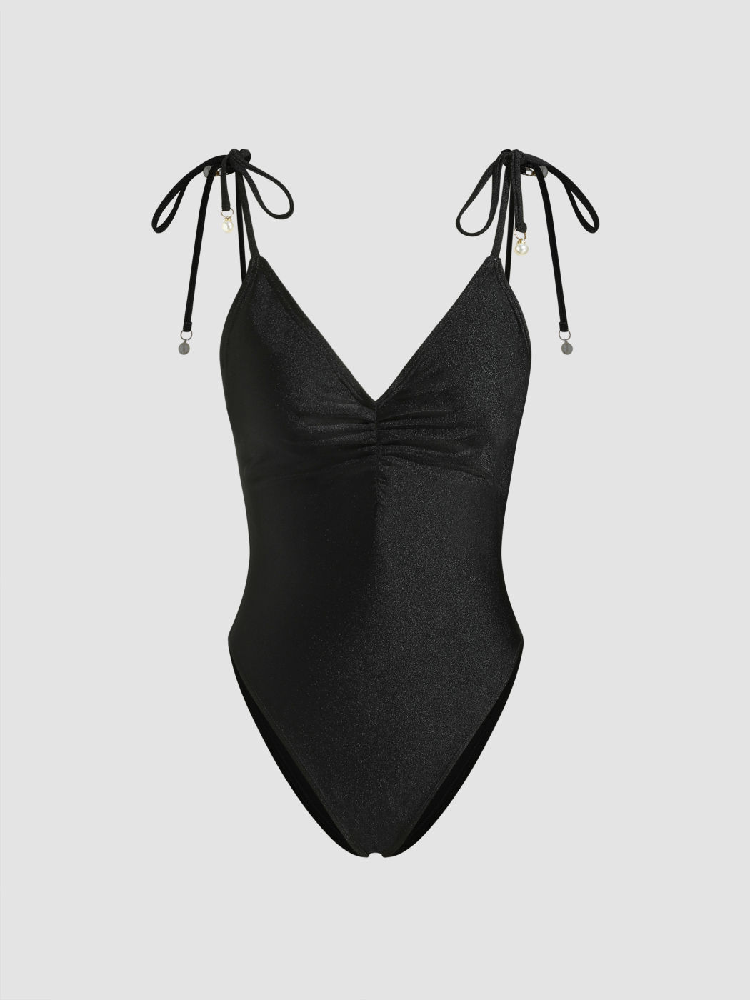 V-neck Beaded Bowknot One Piece Swimsuit