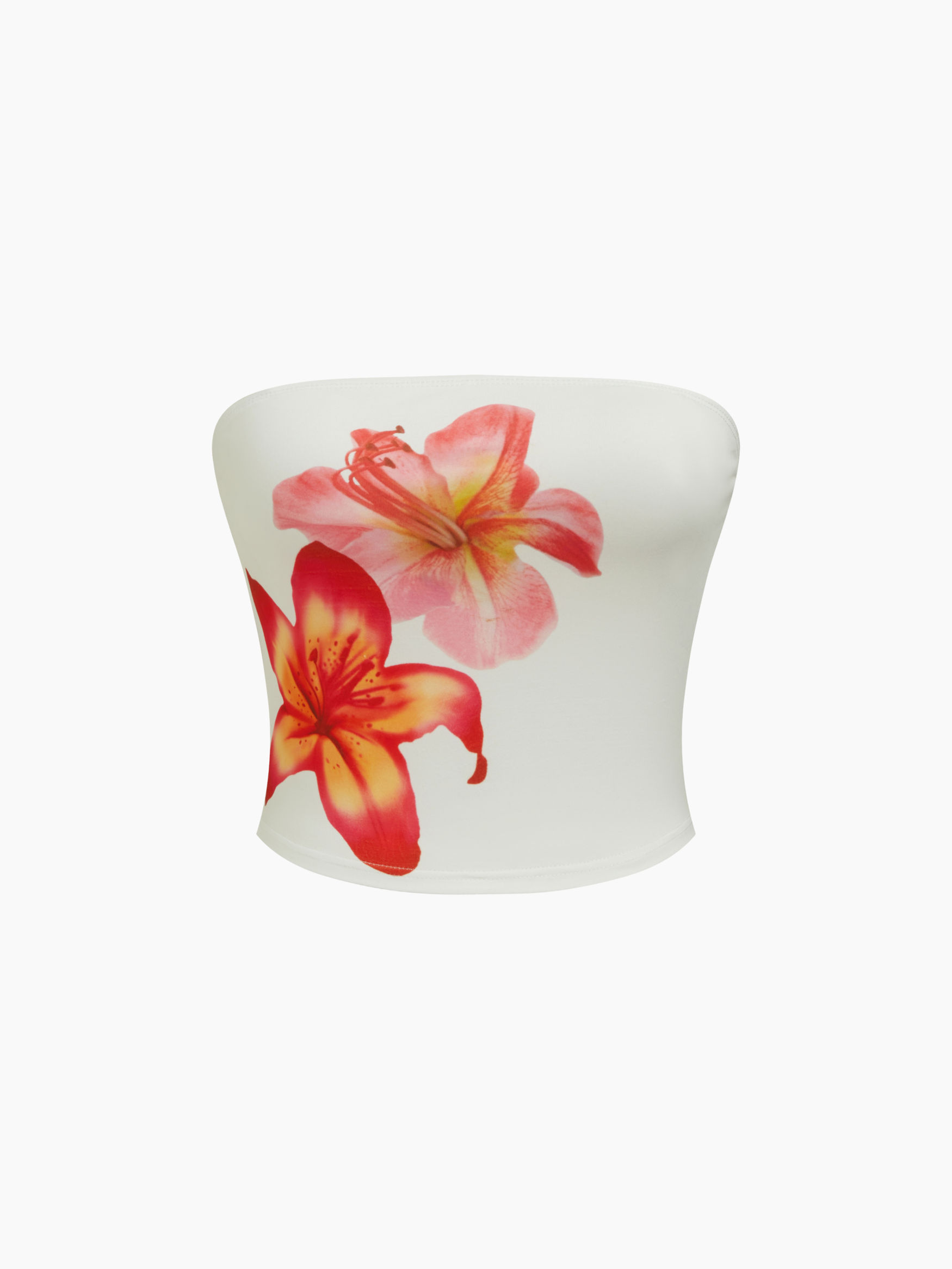 Bandeau Blumenmuster Crop Top