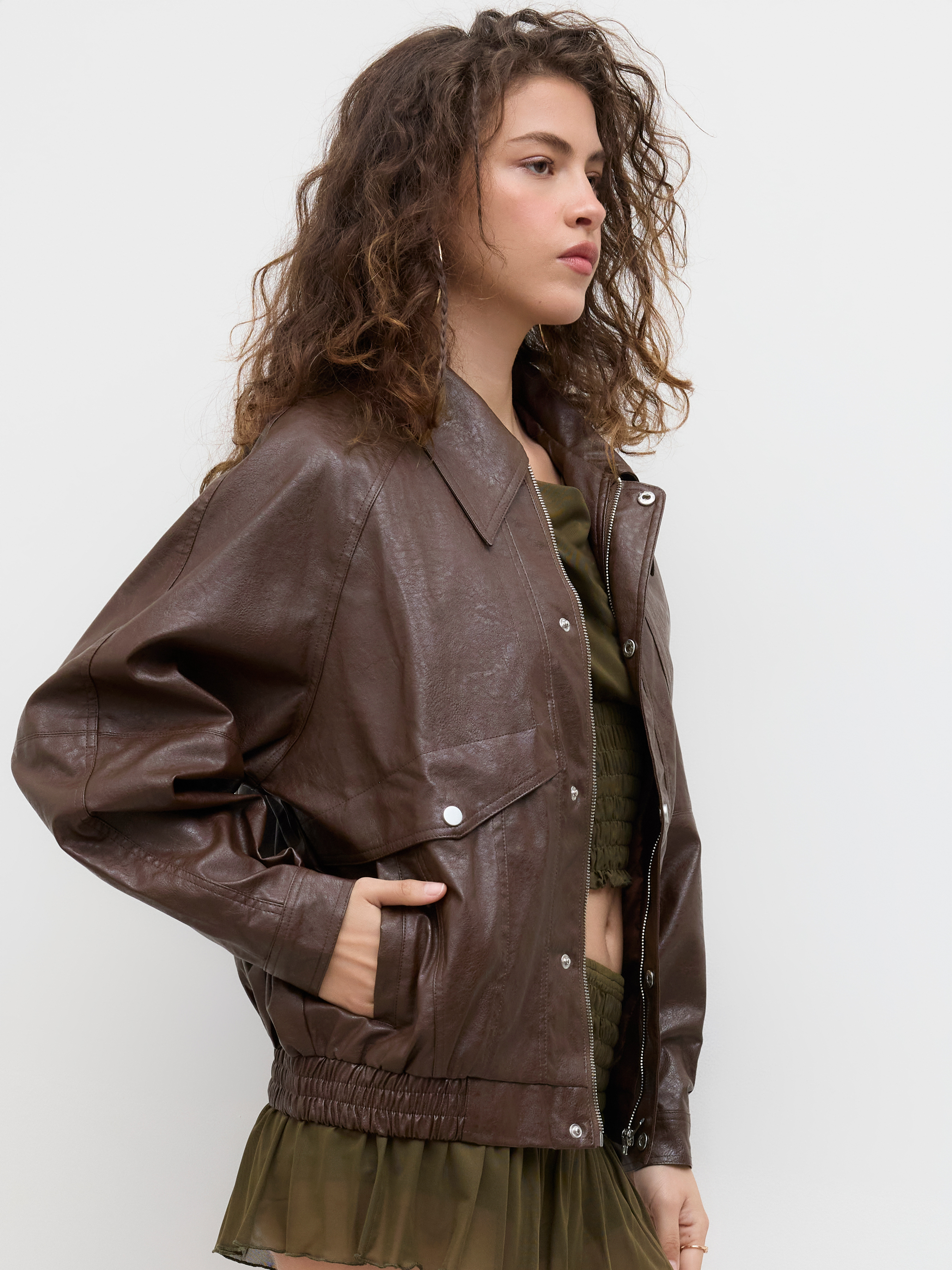 chinese dress ladies DEMETER STRETCH LEATHER DRESS  AS by DF