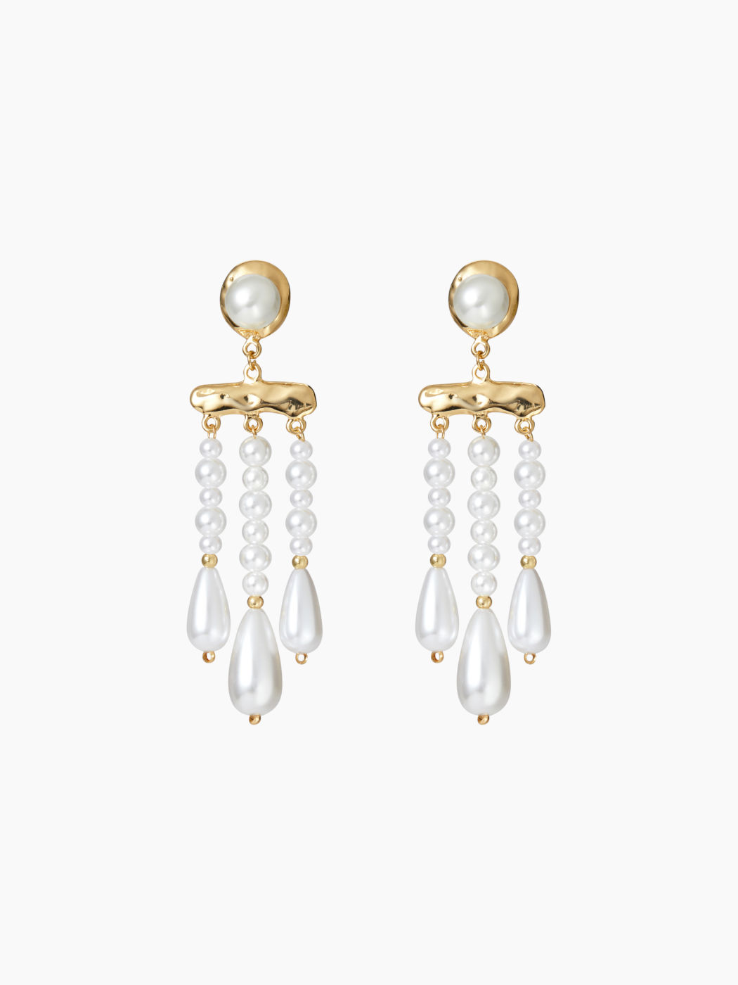 FAUX  PEARL TASSEL EARRINGS