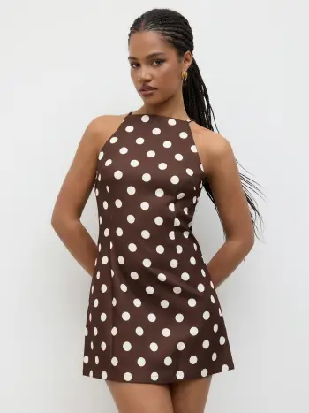 Mini abito con scollo a barca e pois