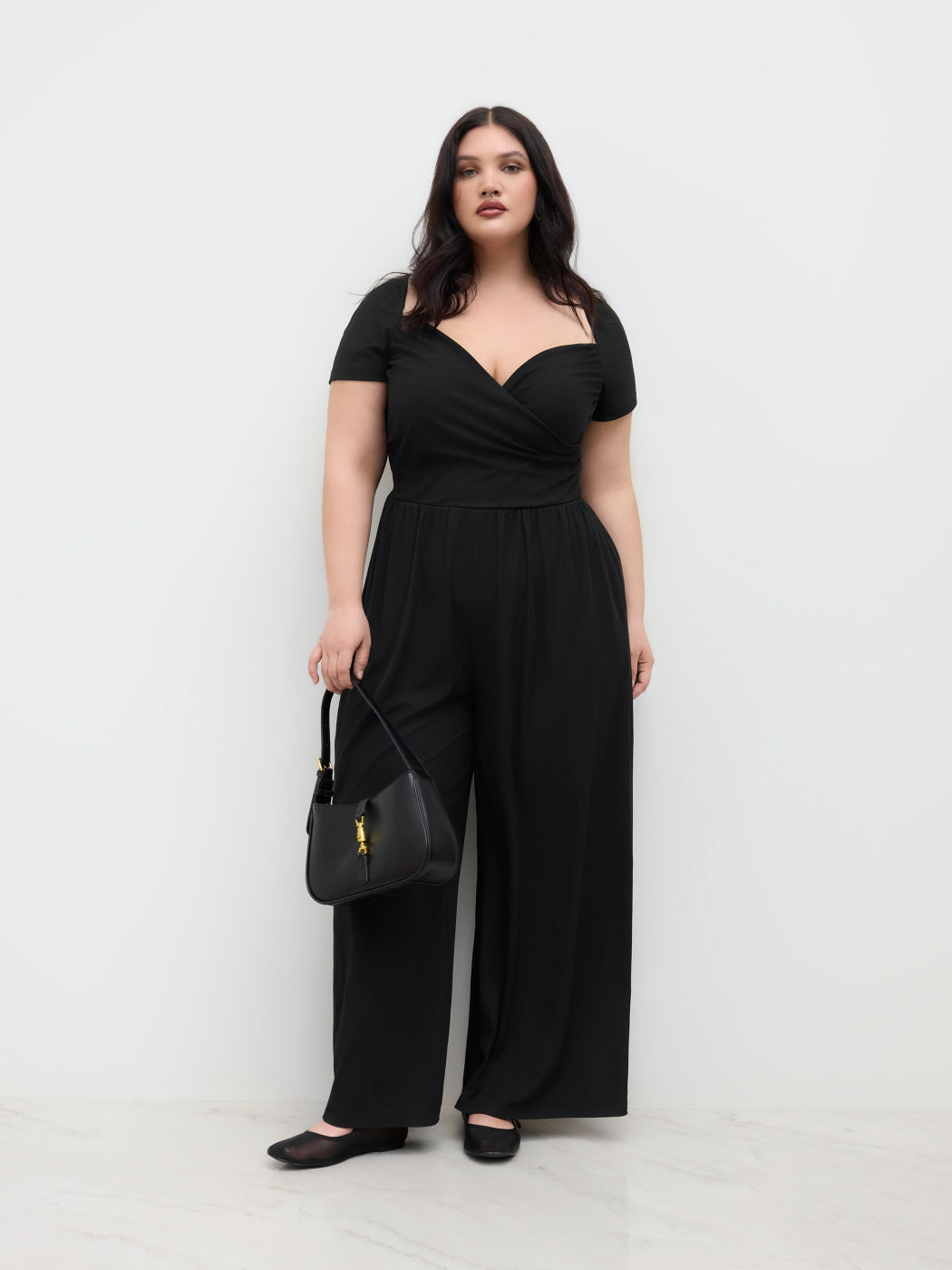V-Ausschnitt, geriffeltes, gerade Beine Overalls Kurve & Plus