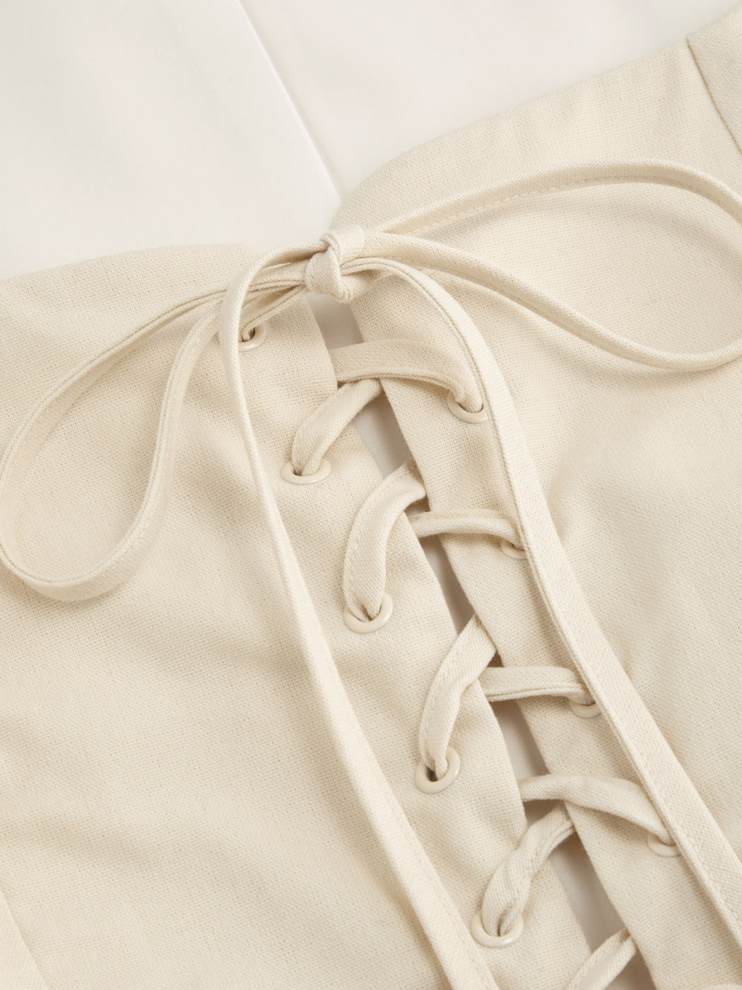 Linen-blend Square Neck Lace Up Tank Top Curve & Plus