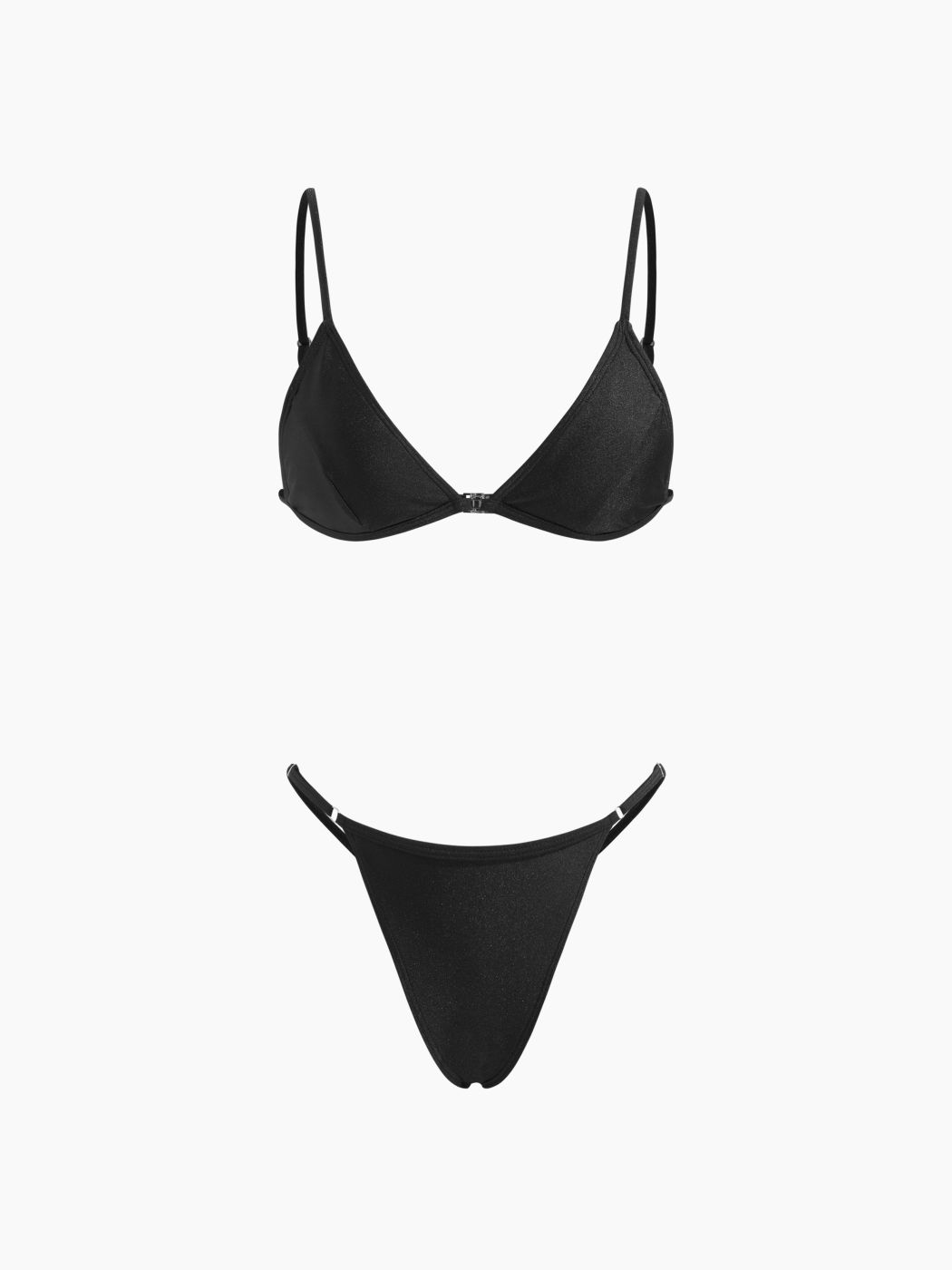 Set bikini triangolo con fibbia e scollo a V