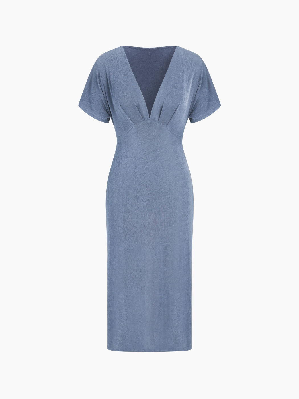 Velvet V-neck Ruched Maxi Dress