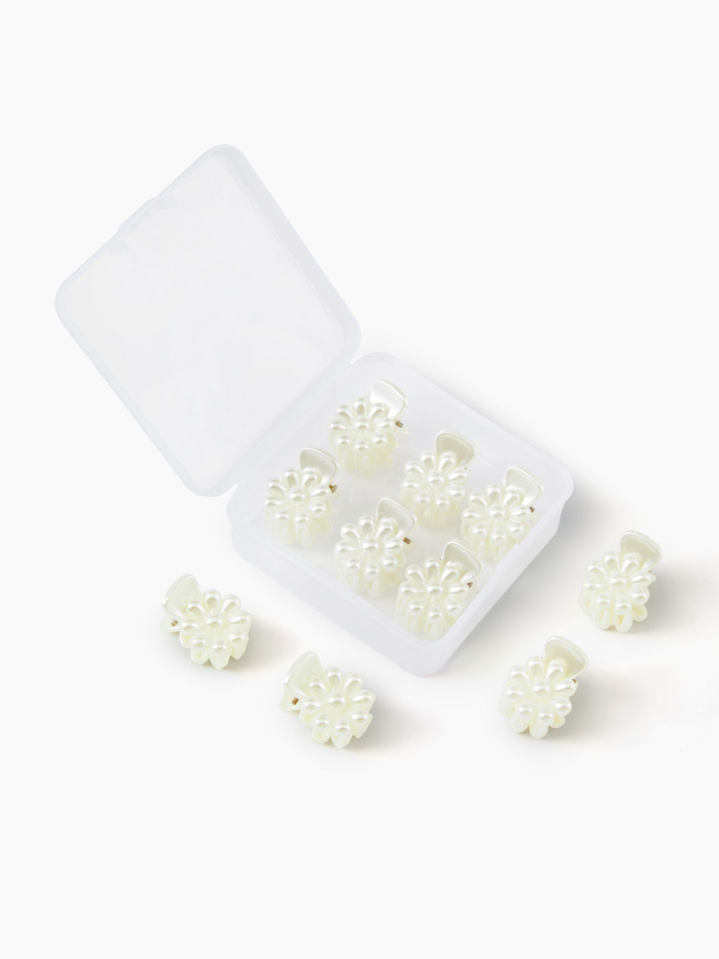 10 PCS FLOWER & FAUX PEARL HAIR CLAW SET