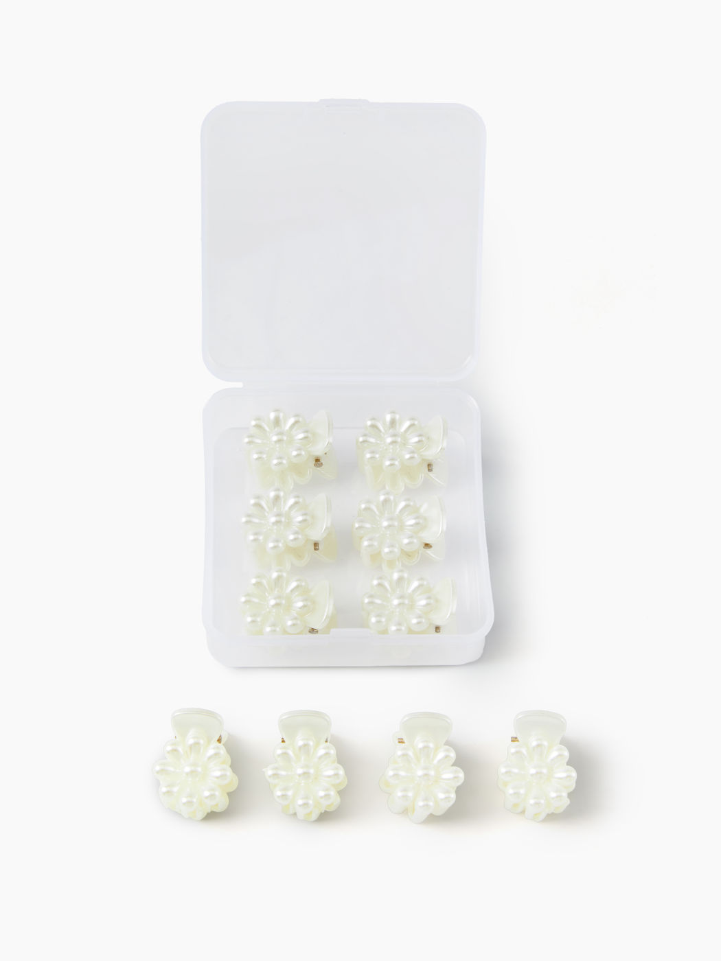 10 PCS FLOWER & FAUX PEARL HAIR CLAW SET