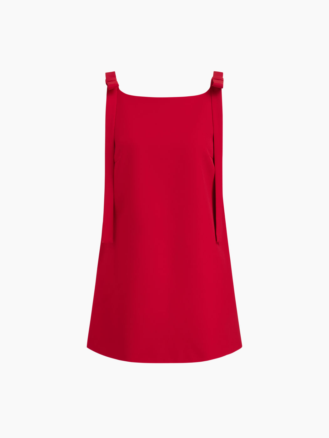 Mini-Kleid mit quadratischem Hals, Schleife und Taschen