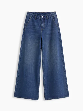 Cider Denim Mittelhohe Einfarbige Taschen Jeans mit Lockerer Passform