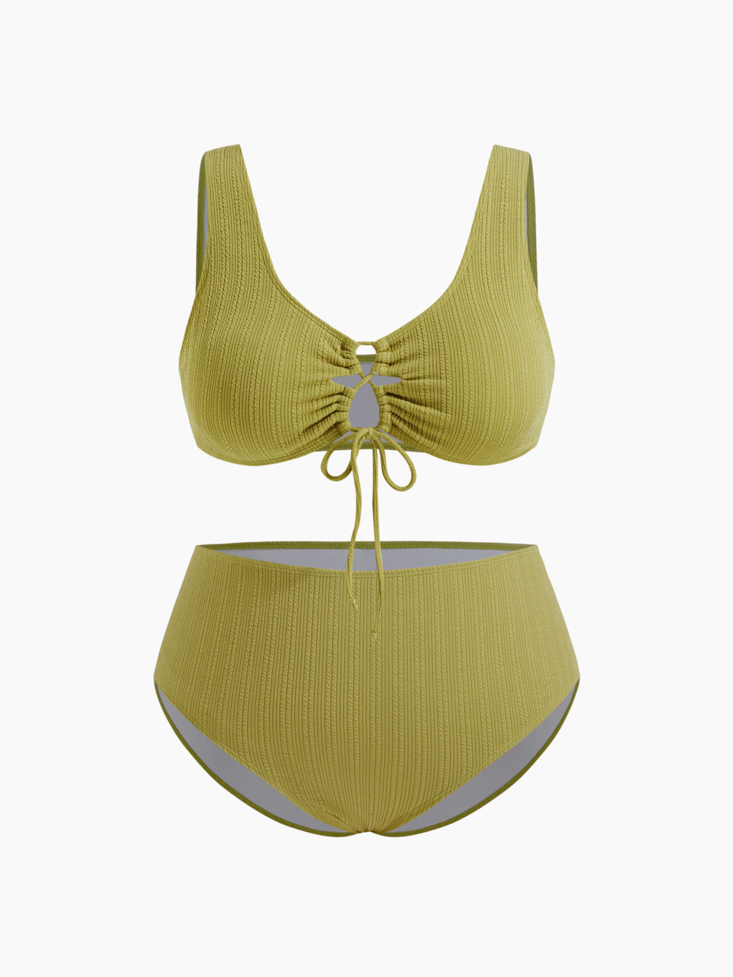 Sweetheart Cut Out Knotted Bracelet Full Coverage Bikini Set Curve & Plus