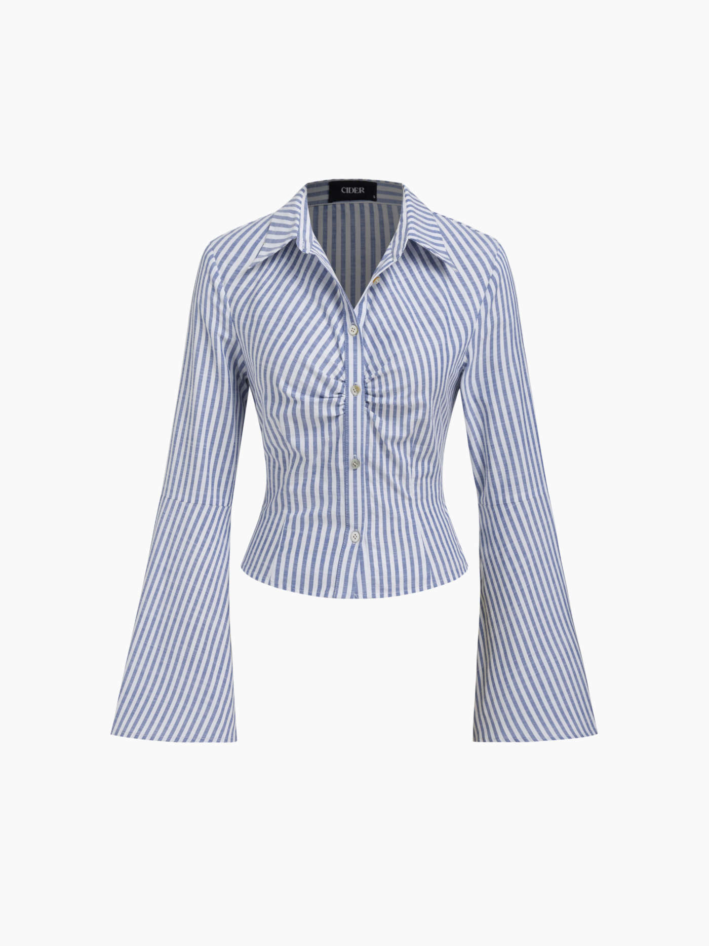 Half Zip Pleated Blouse