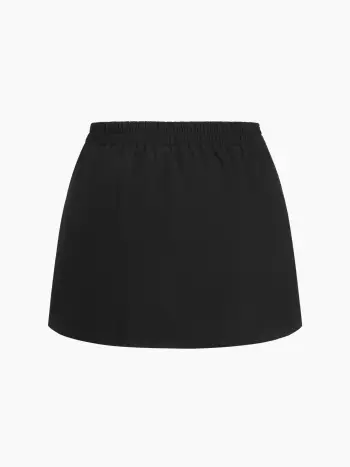 Cotton Mid Rise Split Mini Skirt Curve & Plus