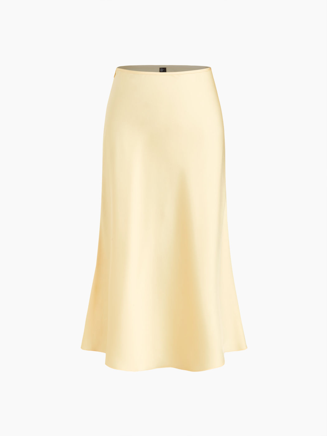 Satin High Rise Ruffle Midi Skirt