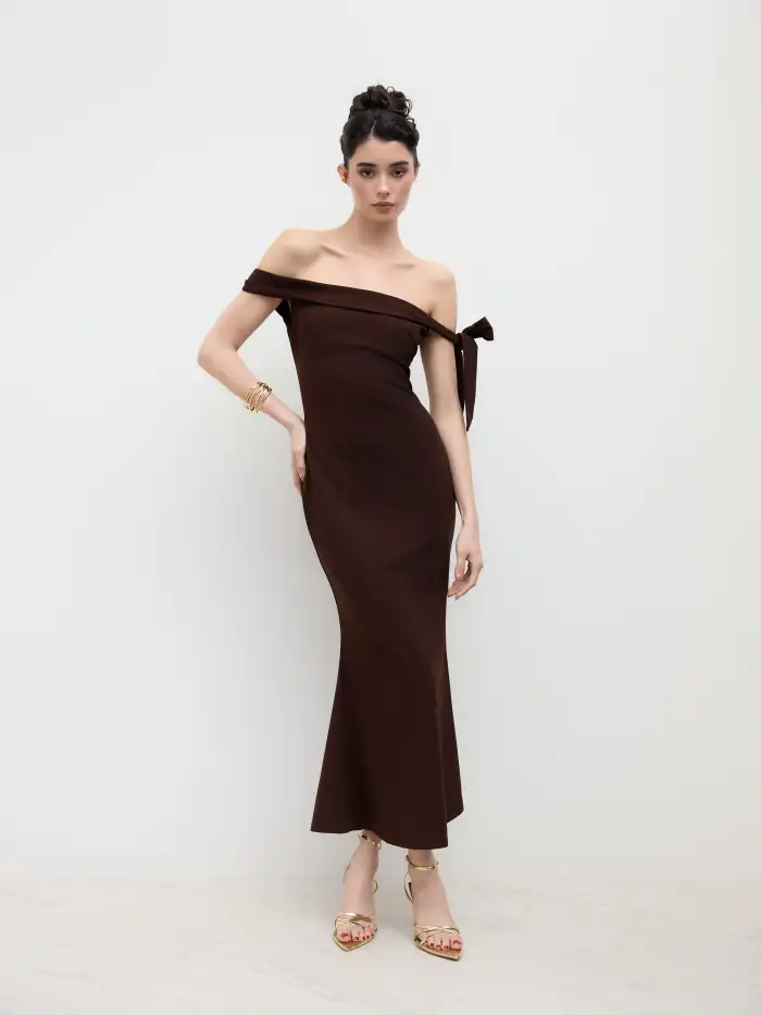 Formal Dresses Wedding Guest Dress Graduation Dress Grad Dresses Woven Solid Backless Twist Front Midi Dress