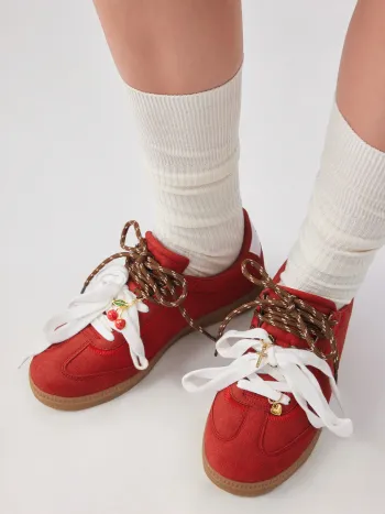 6PCS BOW & CHERRY & HEART STAINLESS STEEL SHOE CHARMS