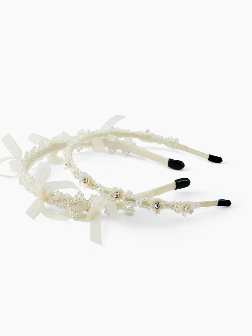 2PCS BOWKNOT & FAUX PEARL & FLOWER & RHINESTONE HEADBAND