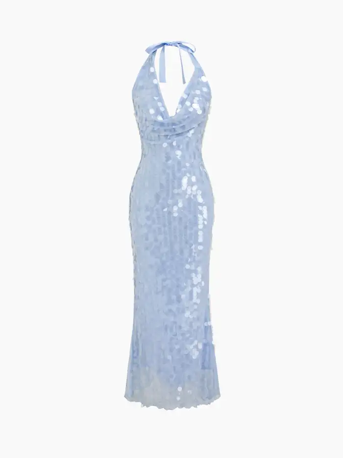 princess polly baby blue dress Cider Silver Dress Wonder Dress, in Silver Glimmer main image 1