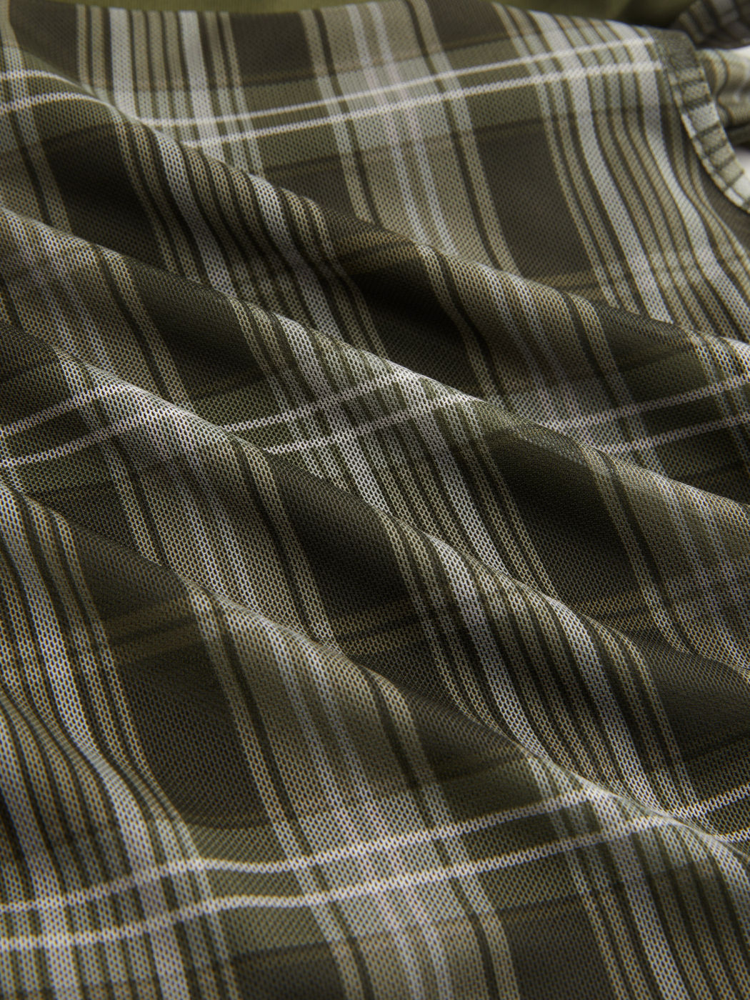 Top rinascimentale a spalle scoperte a quadri con arricciature