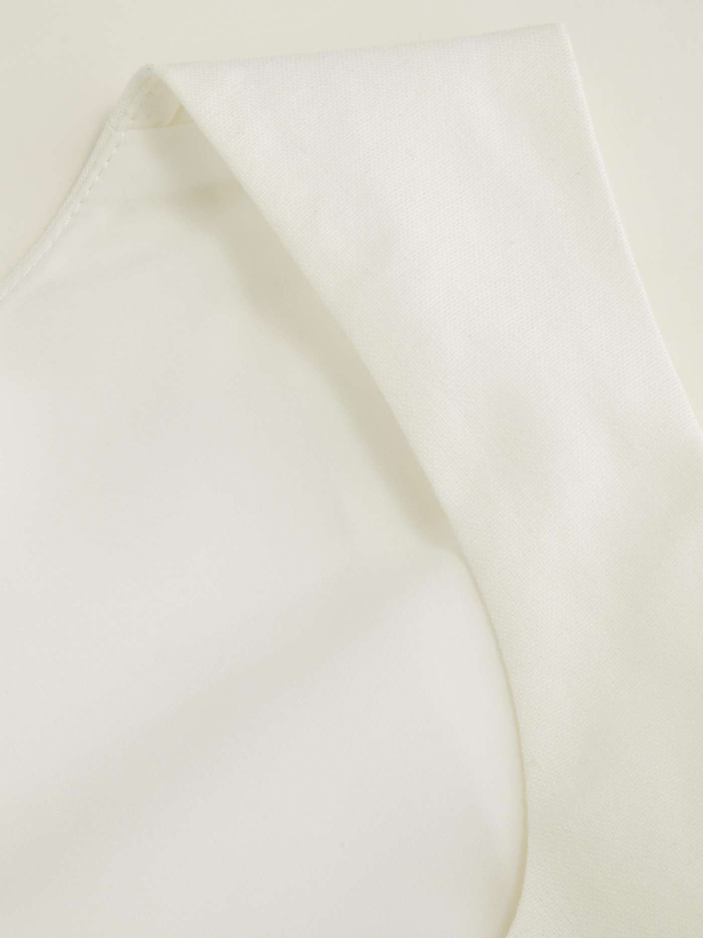 Linen-blend Square Neck Ruffle Midi Dress