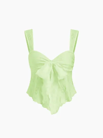 Spitze Sweetheart Schleifen-Tank-Top