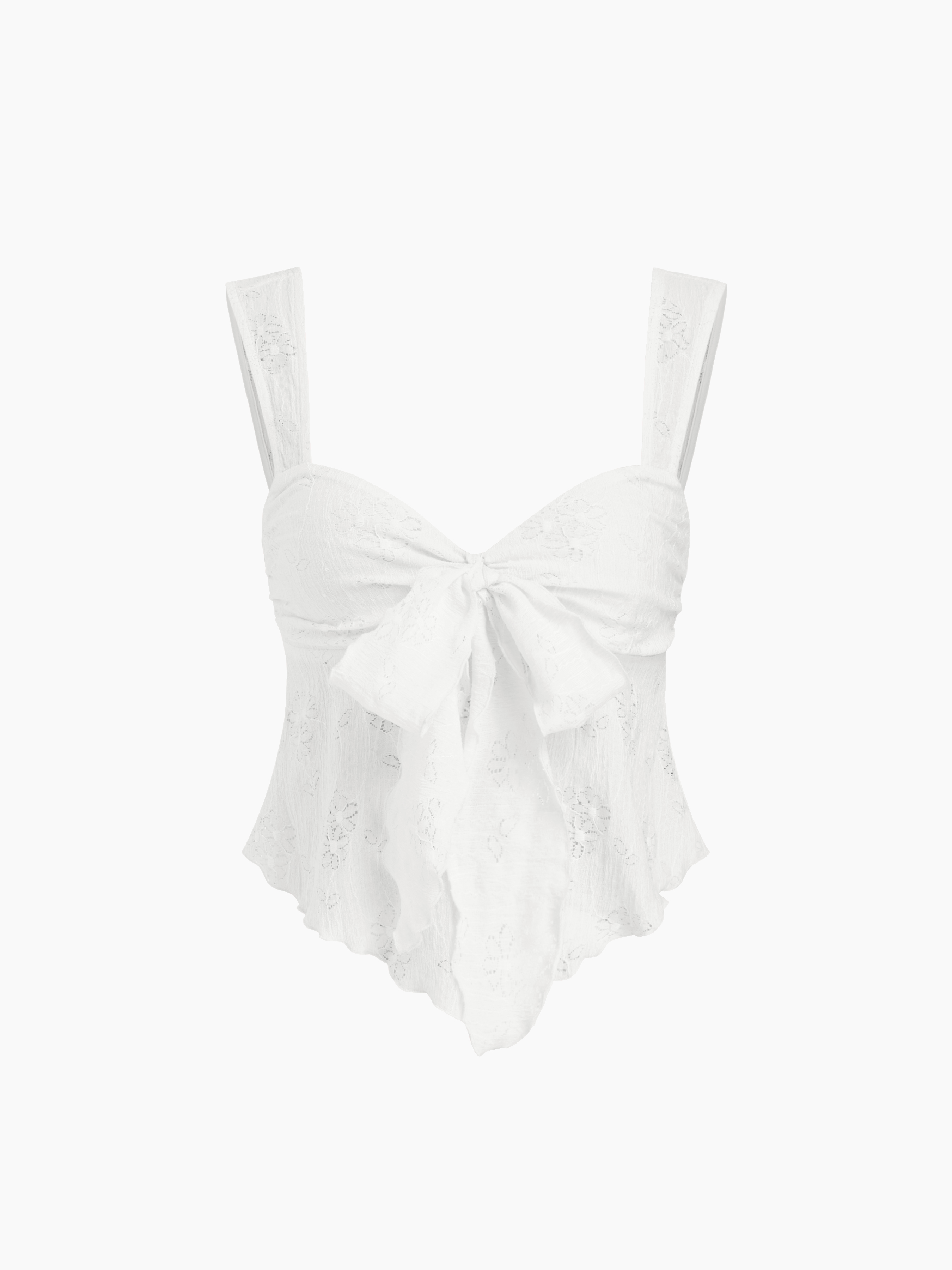 Lace Lace Sweetheart Bowknot Tank Top For Date