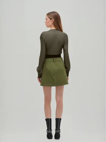 Solid Cargo Mini Skirt