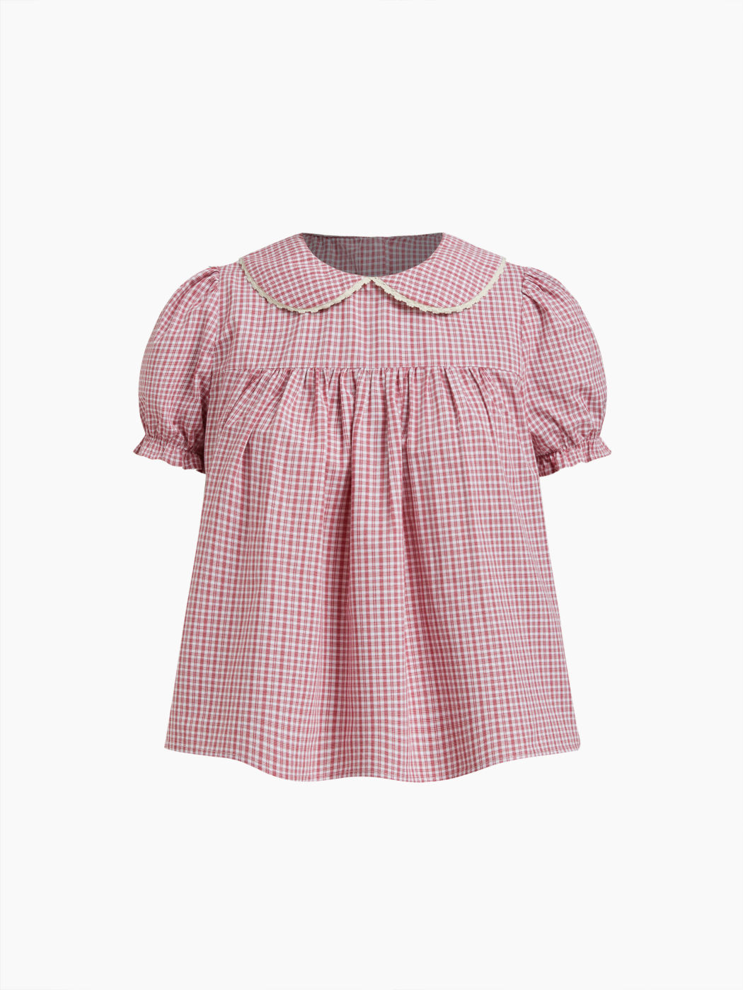 100% Cotton Gingham Lettuce Trim Top & Low Rise Shorts