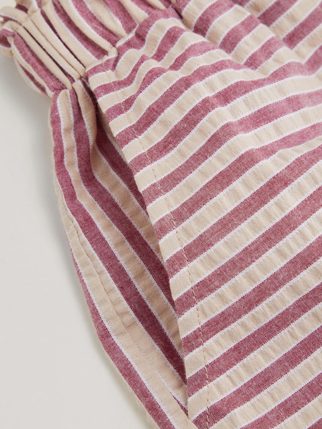 Drawstring Pull-On Striped Shorts 