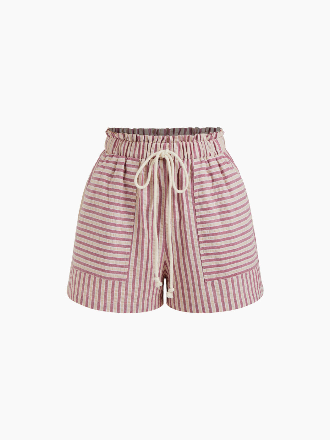 Drawstring Pull-On Striped Shorts 