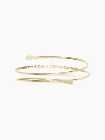 MULTI-LAYERED SPIRAL TEXTURED METALLIC ARM CUFF