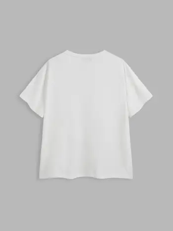 T-shirt Curvy & Plus con grafica di uccelli e girocollo in misto cotone