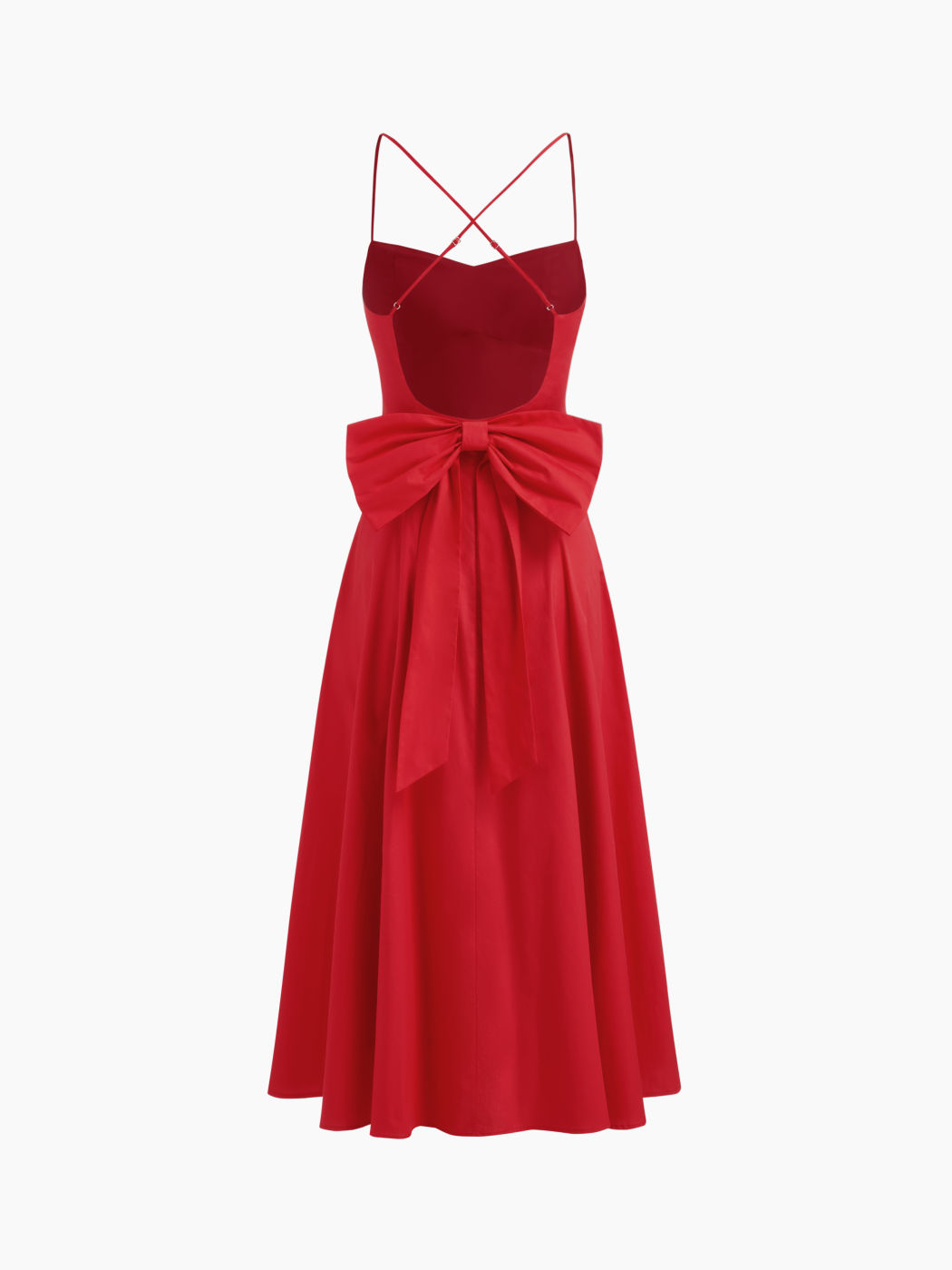 Cotton Criss Cross Bowknot Maxi Dress