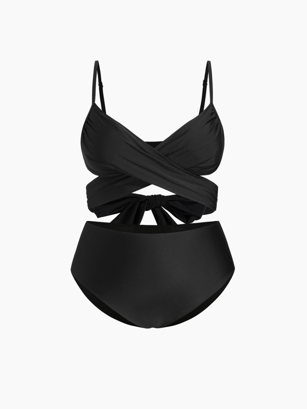 Set bikini a copertura totale con scollo a V incrociato Curve & Plus