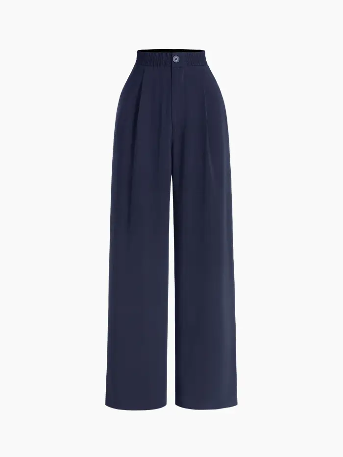 Acubi Woven Solid Straight Leg Trousers