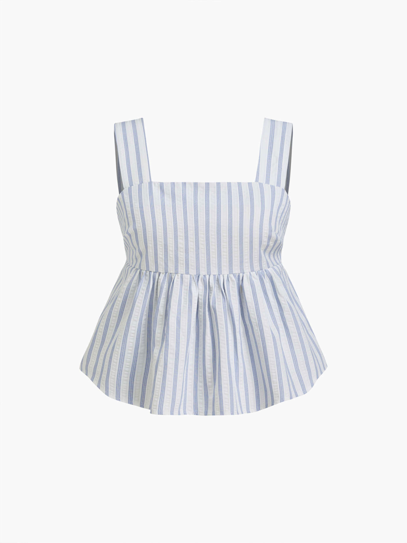 Woven Cotton-blend Striped Bow Ruffle Cami Top For School Daily Casual Vacation