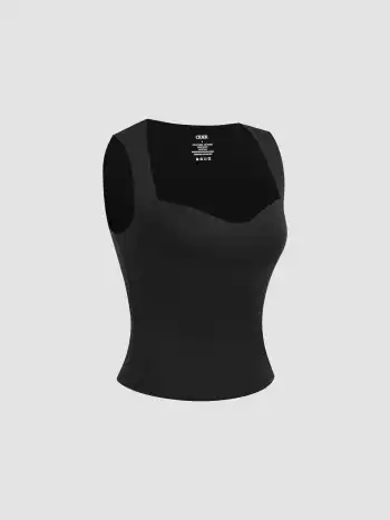 Kontur-Tank-Top mit doppellagigem Sweetheart-Halsausschnitt