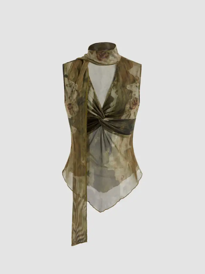 100% Cotton Asymmetrical Button Two Tone Patched Shirt
