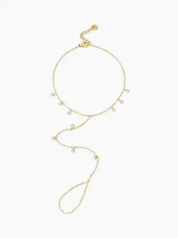 Bracelet d'ankle en acier inoxydable plaqué or 18K avec zircons