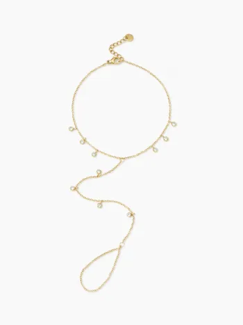 ZIRCON 18K GOLD PLATED STAINLESS STEEL CHAIN ANKLET
