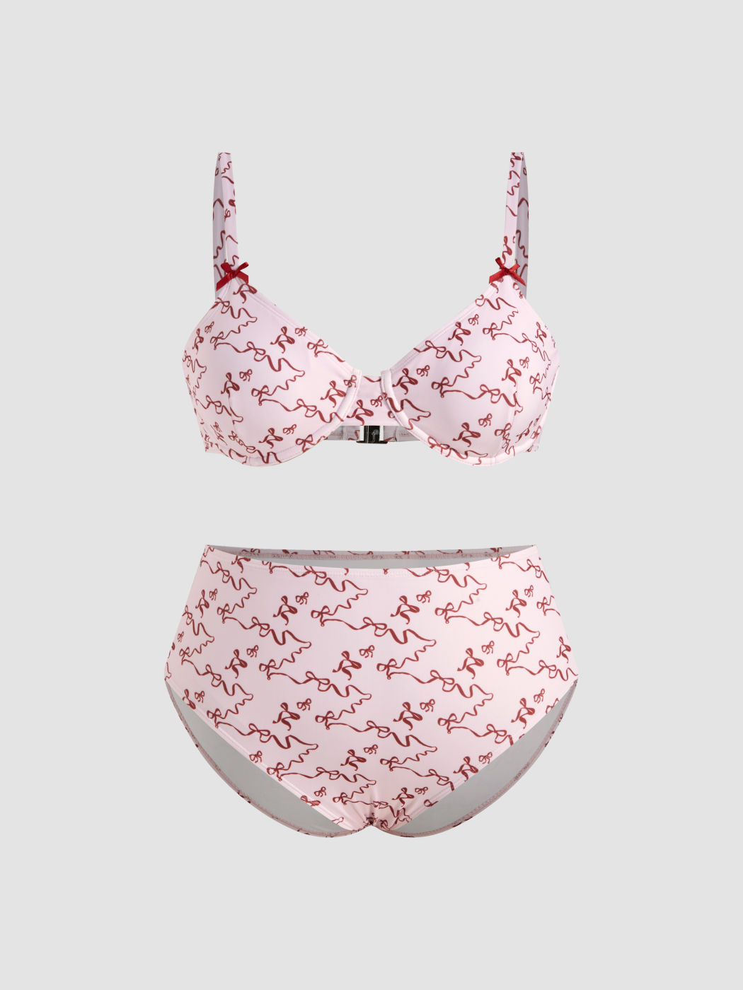Set Bikini Curvy & Plus con Scollo a V, Fiocco e Ferretto a Copertura Totale