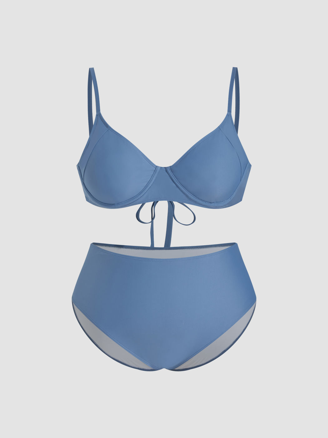 Set bikini V-neck con ferretto, copertura totale, curve & plus size
