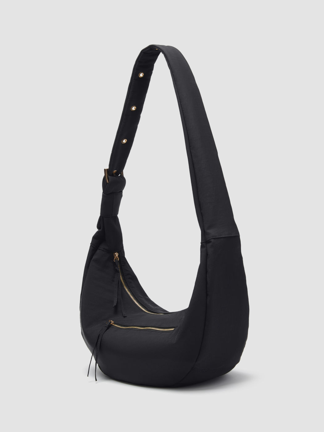 HALF MOON ADJUSTABLE STRAP NYLON CROSSBODY BAG