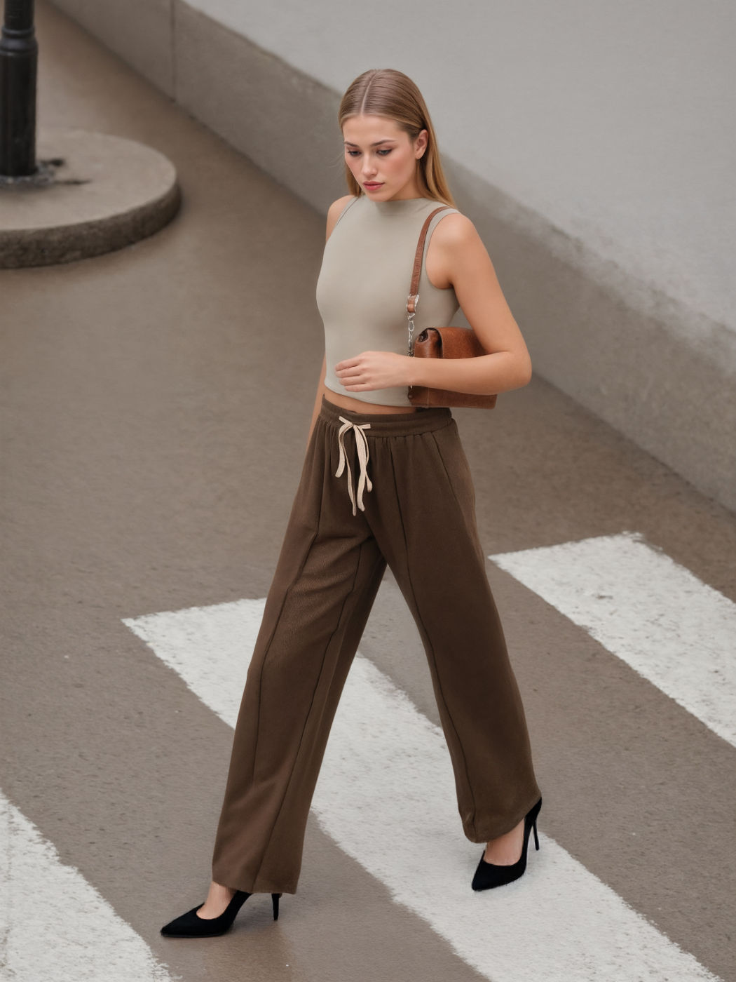 Solids asymmetrisches Crop-Top