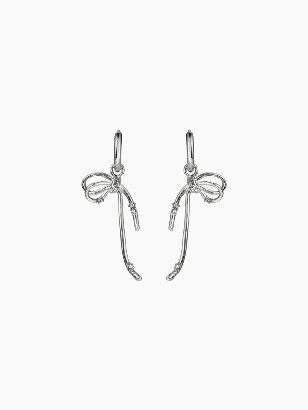 RHINESTONE DECOR BOWKNOT DROP EARRINGS