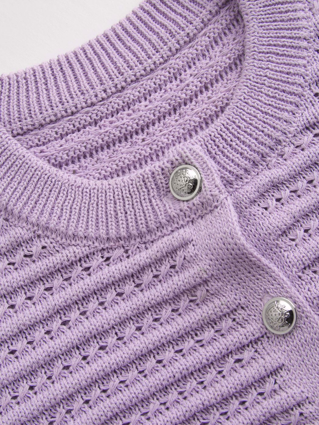 Knitted Round Neckline Solid Button Crop Vest