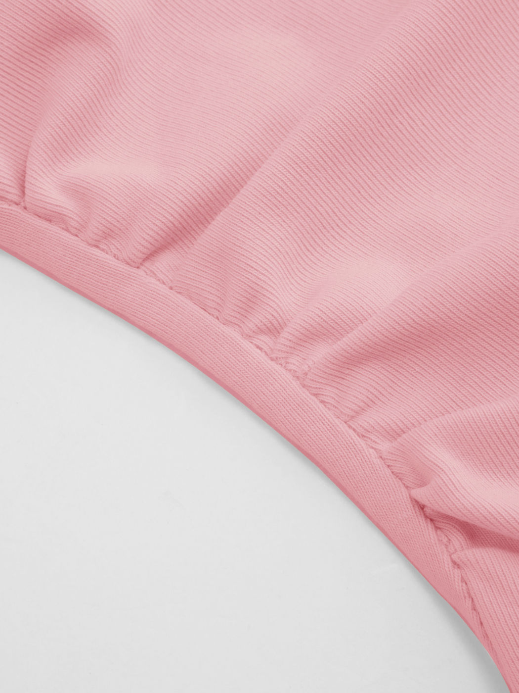 Mini-Cami-Kleid aus Baumwollmischung mit Rundhals, einfarbigem Stoff, Rüschen und Wellenrand