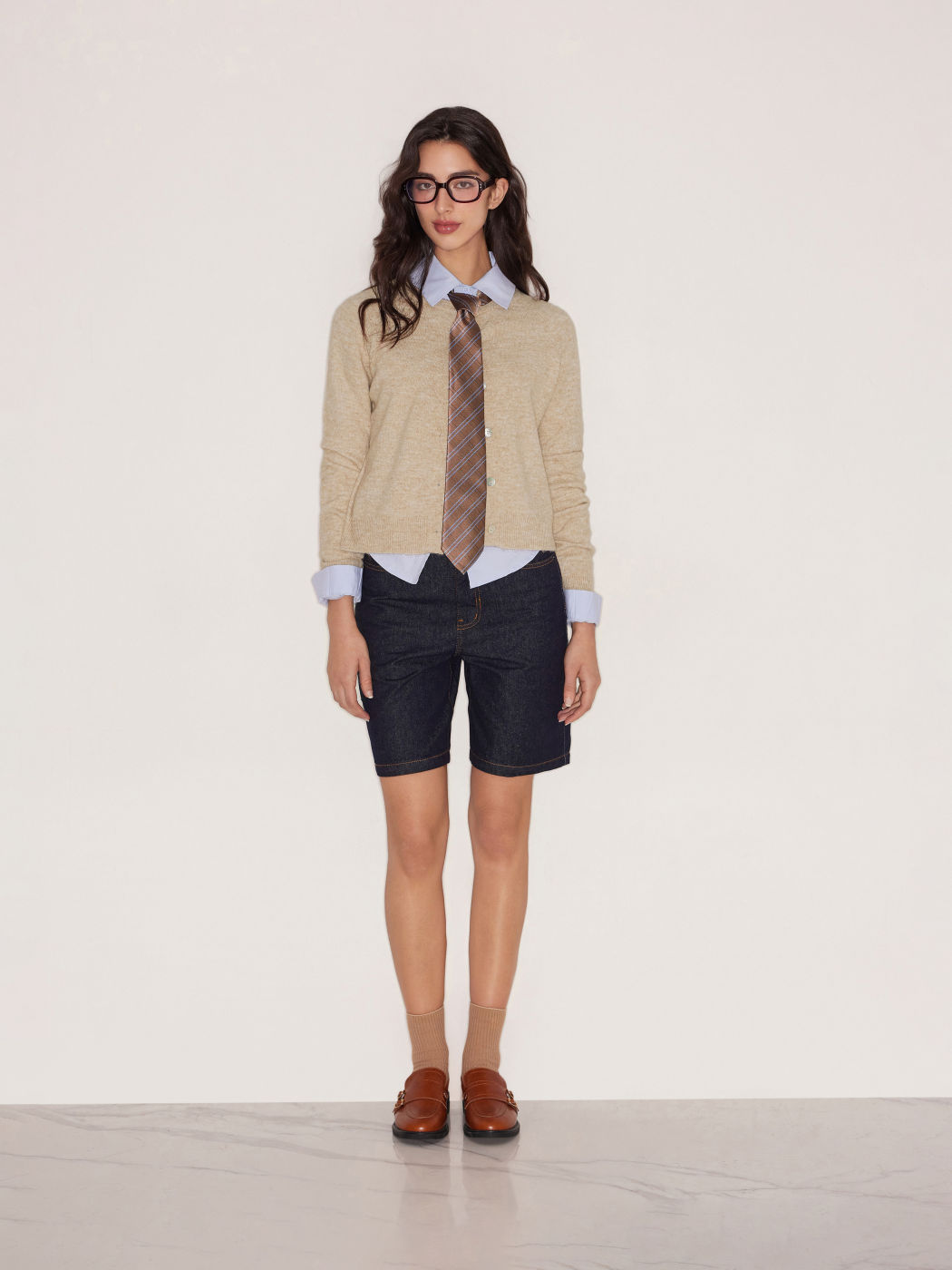 Knit Round Neckline Solid Button Cardigan
