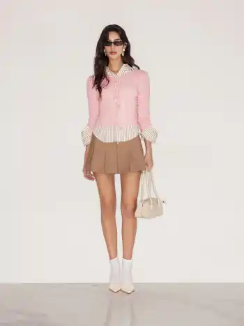 Knit Schleife vorne Strickjacke