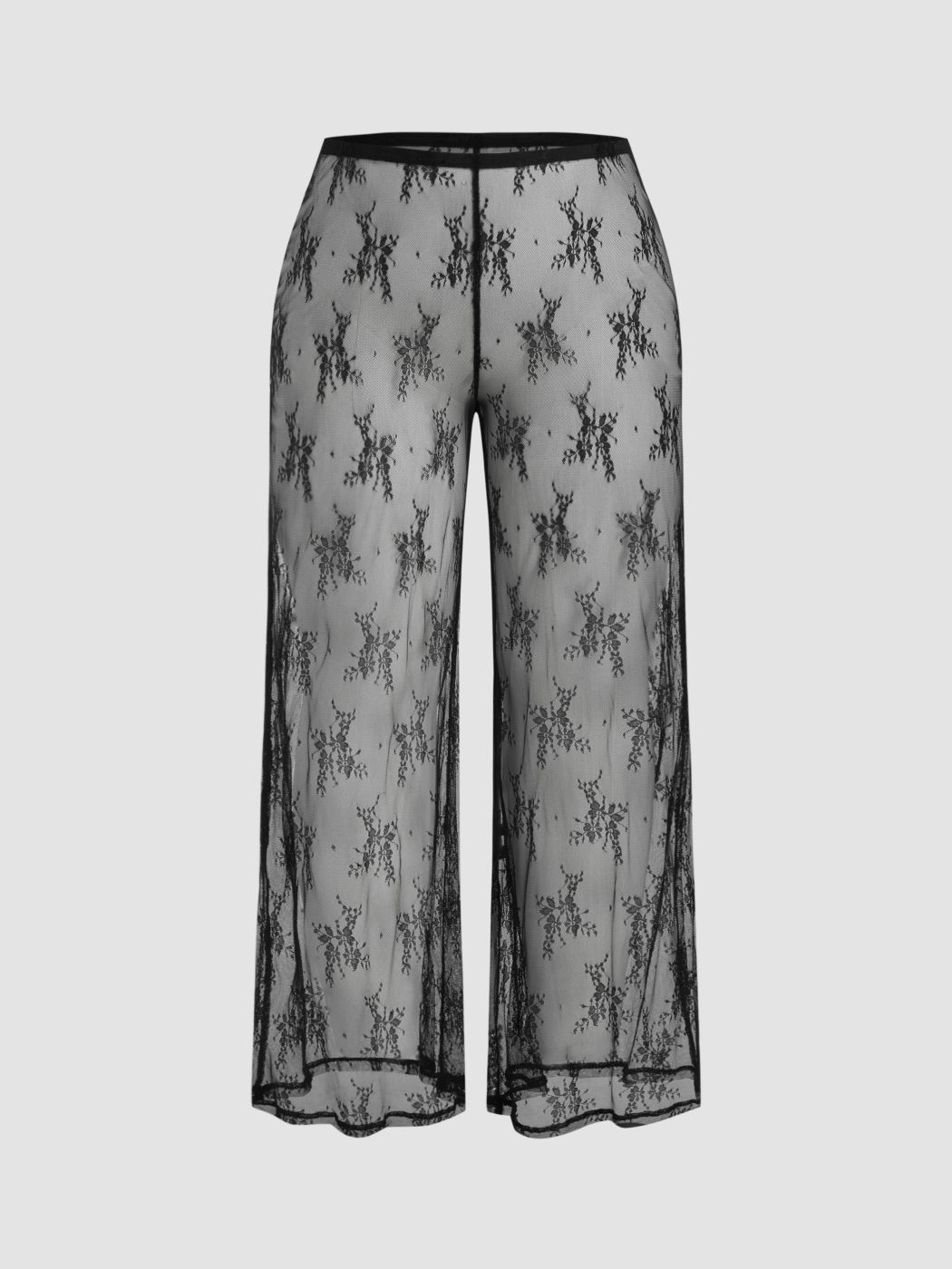 Lace Floral See Through Cover Up Pants Curve & Plus